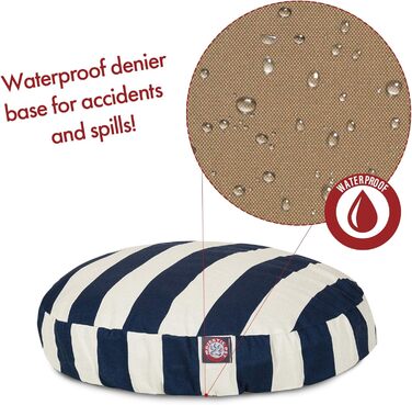 Кругле лежанка для собак Majestic Pet Products, Marineblau, Small, для дому та вулиці, знімний, washable