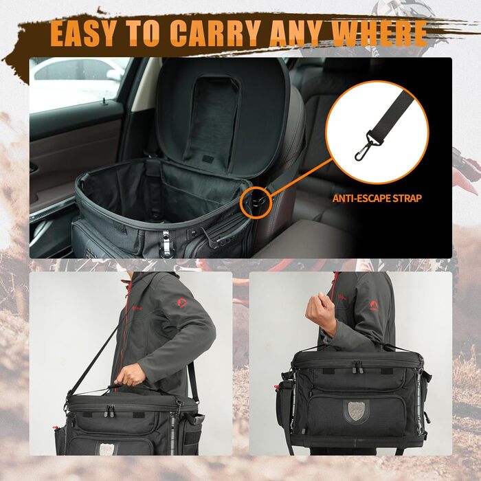 Транспортна сумка для собак та котів UALLIN, водонепроникна, для мотоциклів Harley-Davidson (Road Glide, Street Glide, CVO, Road King, Touring, Trike), Can-Am з багажником, до 9 кг, чорна