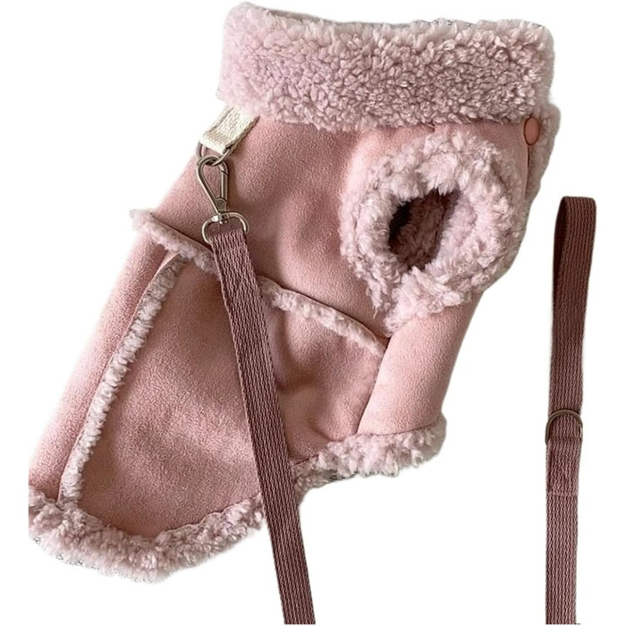 Теплий одяг для собак: куртки, аксесуари та сукні для маленьких та середніх порід. Дизайнерський одяг для чихуахуа, тепла та м'яка сукня рожевого кольору (L)