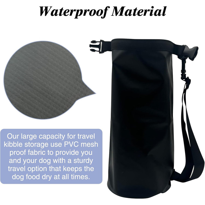 Велика переносна сумка для тварин, 15 л, чорна. Водонепроникна сумка для подорожей з тваринами, для кемпінгу та походів