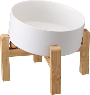 Накладна миска для собак з кераміки з антиковзким покриттям, 7.6 л, сіра/біла (для середніх та великих порід)