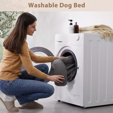 Ортопедичне собаче ліжко RRPETHOME, велике, знімний чохол, водонепроникне, сіре (36x27x6.5 см)