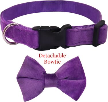 Нашийник для собак з краваткою WDPAWS, м'який велюр, швидка застібка, великі собаки (фіолетовий, L)
