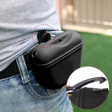 Сумка для ласощів для собак з силікону, на кліпсі, портативний контейнер для тренувань, практичний талійний кліп, для прогулянок з собакою