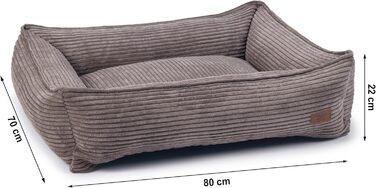 Собаче ліжко Hundebett від Lotte Ribbed, коричневе, 80x70x22 см
