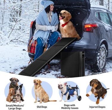 Рампа для собак Gadpiparty 180x50 см, автоскладана, до 136 кг, антиковзка поверхня, для SUV, вантажівок та високих входів