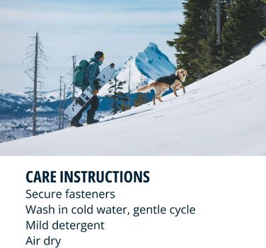 Куртка Ruffwear Quinzee для великих собак, ізольована куртка для собак на всі погодні умови, водовідштовхуюча куртка для собак, легка жилетка для собак та сумка-переноска, розмір L, Obsidianschwarz (Чорний обсидіан)