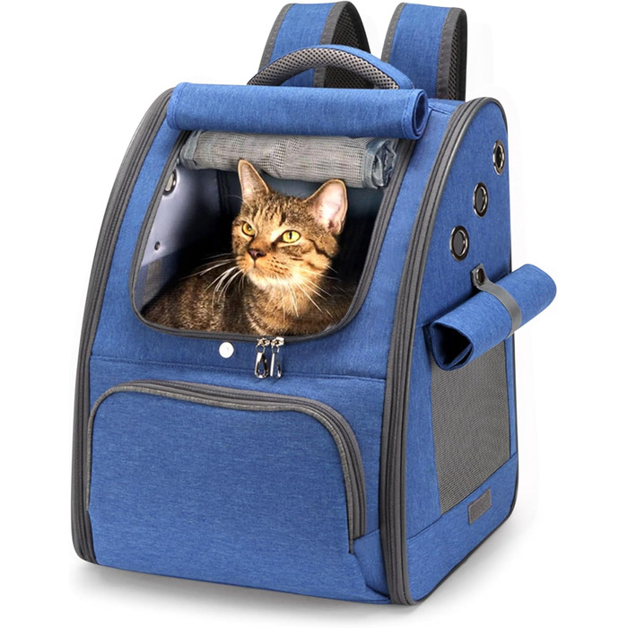 Рюкзак-переноска для собак і котів ALLSOPETS, складаний, дихаючий, з сонцезахистом, для подорожей, кемпінгу та прогулянок, колір ягідно-рожевий