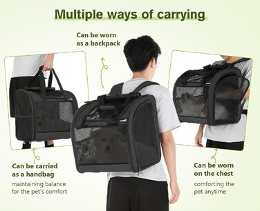 Рюкзак для собак та котів Pecute: переноска для 2 котів або 1 собаки, вентильована, сірого кольору