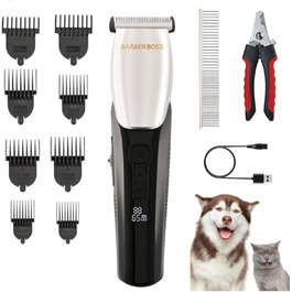Набір для грумінгу тварин BarberBoss бездротовий: професійна собача машинка для густого волосся, тример для спутанного хутра, тиха, водонепроникна