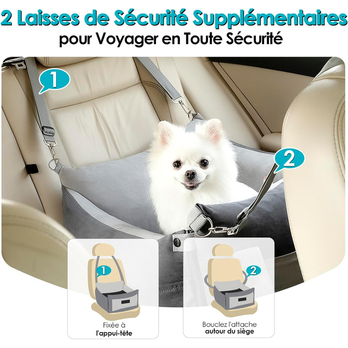 Автокрісло для собак, кошик для тварин, переноска для авто, з висувним лежанкою, безпечний кріплення, зелений/сірий