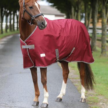 Водонепроникна попона для лошадей Marengos by Bucas Freedom Turnout 600D, демісезонна накидка з підкладкою та перехресними ременями, бордовий/темно-синій, 125 см (без наповнювача)