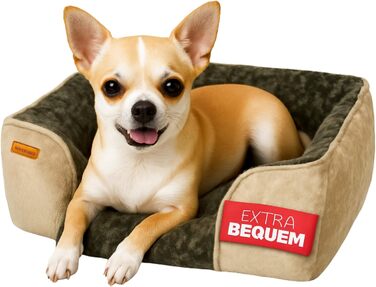 М'яке ліжко для собак - подушка, корзина, ліжко для маленьких собак, диван, миється, не слизьке, наповнювач PP-бавовна та подрібнений пінопласт, коричневий S