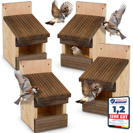 Два годівнички-будиночки для птахів Oramics - для саду, балкону, тераси. Ідеально для диких та садових птахів. Погодні умови не страшні!