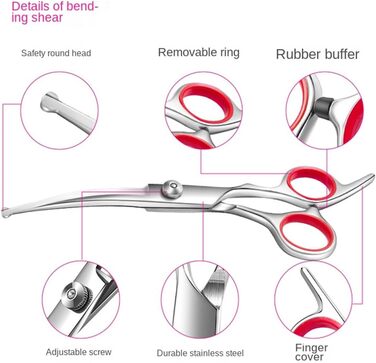 Набір професійних ножиць для собак 4 шт. з гребінцем для грумінгу. Ідеально для собак, котів та інших тварин.