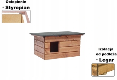 Будка для собак Cisana, дерево, зовнішні розміри: 80 см x 60 см x 68 см