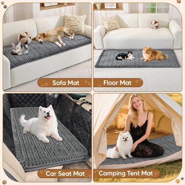 Плед на диван для собак, фланелевий, 70 x 180 см, темно-сірий. М'який, антиковзаючий, для захисту дивану, машинне прання