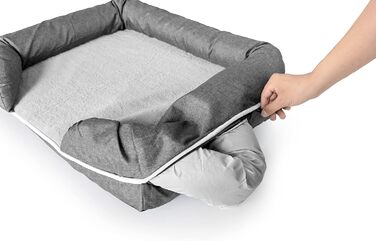 Ортопедичне ліжко для собак та котів з memory foam, розмір M, знімний водонепроникний чохол