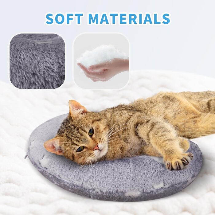 Заспокійливе U-подібне подушечка для домашніх тварин для собак та котів, машинного прання, ультрам'який флісовий чохол, подушечка для підтримки шиї для літніх людей, слабких, недієздатних тварин, яскраво-сірого кольору