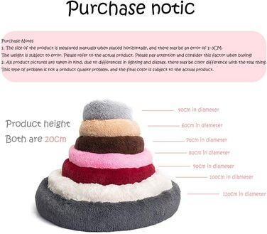 Кругле ліжко для собак та котів Chickw1, тепле м'яке ліжко-подушка Donut, миється, не слизьке, для маленьких, середніх та великих собак (світло-сірий, 80 см)