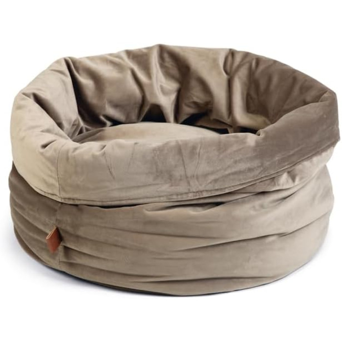 Кошик для котів Lotte Fluco, велюр, сірий, 45x45x35 см