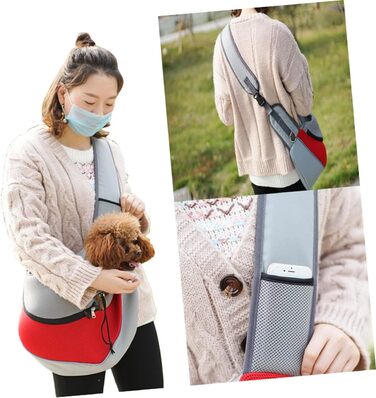 Сумка для собак FRCOLOR: міцна переноска-сітка для маленьких тварин з регульованими ременями для кемпінгу та подорожей