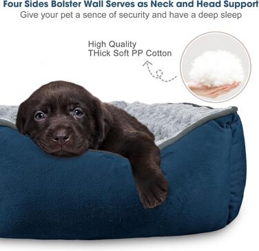 Ортопедичне ліжко для собак JOEJOY, прямокутне, велике, середнє, маленьке, миється, м'яке, дихаюче, для цуценят та домашніх тварин, XXL (107x76x25 см), темно-синій