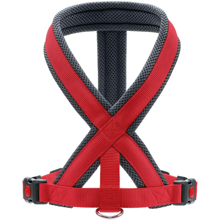 Нашийник для собак HUNTER LONDON COMFORT: дихаюча сітка 3D, 2-ступеневе регулювання, безпечна застібка, міцний, легкий, зручний у догляді, червоний, розмір M