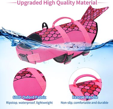 Жилет для плавання собак Malier, Ripstop, з американським прапором, для малих, середніх та великих собак, висока плавучість, для купання та катання на човні