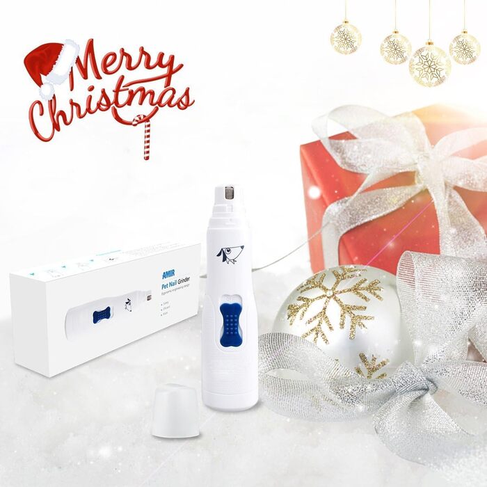 Електричний шліфувальник для собачих кігтів Brifit, тихий, для собак, котів та інших тварин, білий/сріблястий