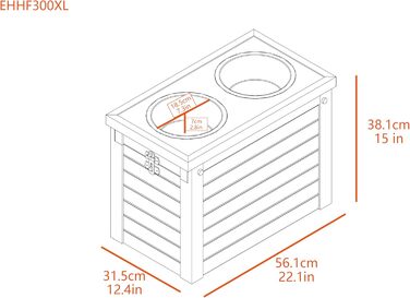 Підставка для годування собак New Age Pet ECOFLEX з 2 металевими мисками і контейнером для корму