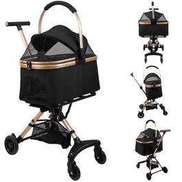 Дитяча коляска для тварин, бугі, складна, для собак та котів, чорна, до 20 кг