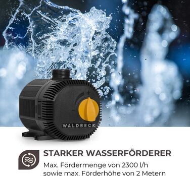 Комплект фільтрації для ставка Waldbeck Aquaklar: напірний фільтр, 11 Вт UV-C, насос 35 Вт, для ставків до 6000 л, шланг 5 м, продуктивність 9000 л/год