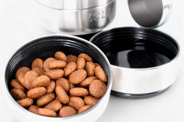 3-в-1 пляшка для собак з мискою та відсіком для ласощів, 1 л, Babyrosa | Без BPA, ізольована, для прогулянок