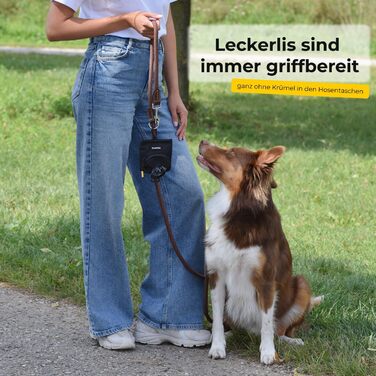 Сумка для ласощів для собак з дозатором кульок – Магнітна застібка, карабін та липучка – Компактна сумочка для цукерок для собак – Ідеально для дресирування та прогулянок