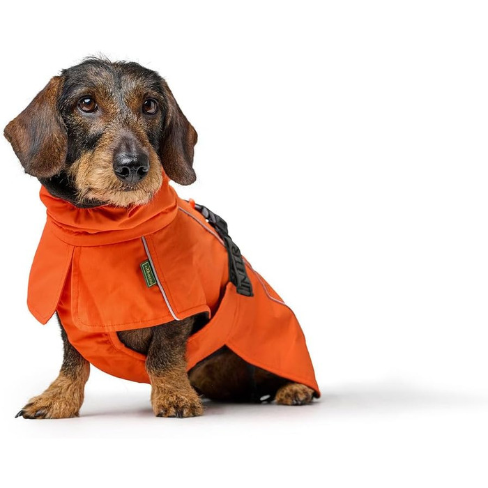 Теплий водонепроникний тег для такси для собак HUNTER NORDBY, оранжевий, з підкладкою, світловідбиваючий, для маленьких собак з довгим тілом, розмір 40