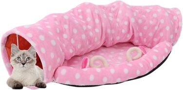Тунель-ліжко для котів Tubayia, іграшка-тунель для котів, рожевий
