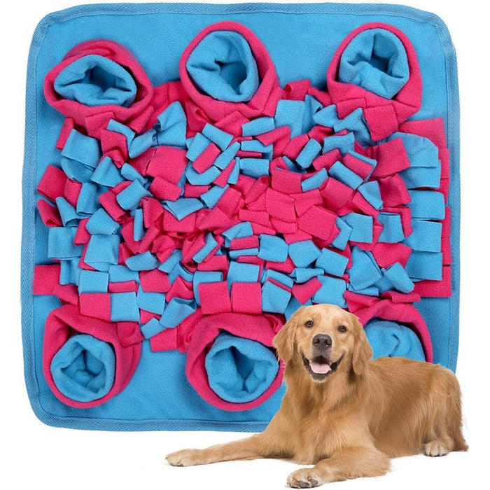 Килимок для собак Snuffle Matte, 42x42 см, рожевий. Тренування нюху, миття, складання. Безпечний, для ігор та годування