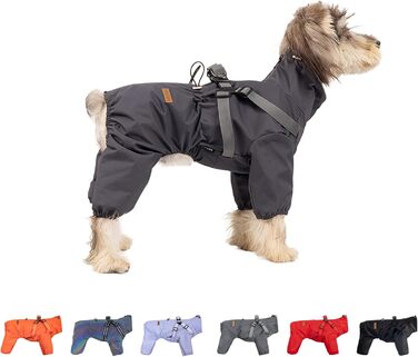Водонепроникний дощовик для собак з шлейкою, відображаючий комбінезон, сірий, XL, поліестер, XL сірий
