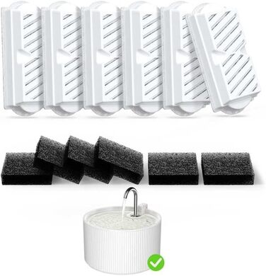 Керамічний фонтанчик для котів 2.2л з автоматичною подачею води, тихий насос та 6 фільтрів