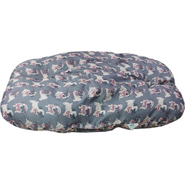 Овальне лежанка для тварин з велюру – м'яке ліжко для собак та котів. Лежанка з принтом Animalier, Made in Italy (для мопсів)