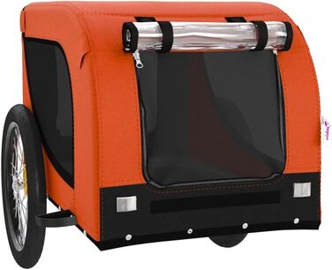 Причіп для велосипеда, переноска для собак, 136x69x73,5 см, оранжевий та чорний