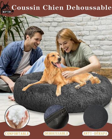 Ліжко для собак і котів Puppy Love, розкладне, м'яке, флісове, заспокійливе, знімний чохол, машинне прання, для малих, середніх і великих порід, 60 см, червоне