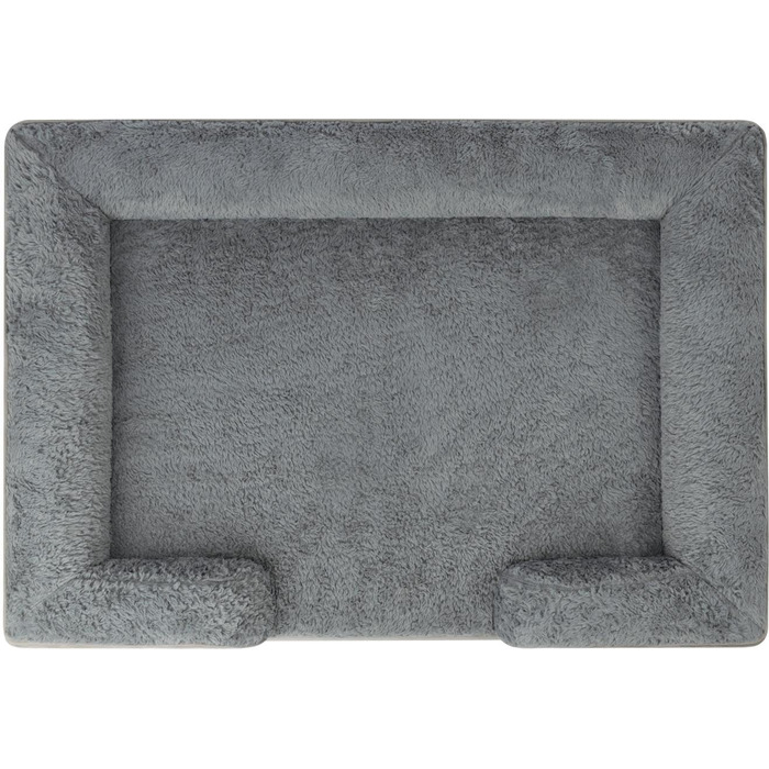 Ергономічне собаче ліжко Normani для великих, середніх та малих собак - ортопедична подушка для собак - диванчик для собак з високим бортиком (Антрацит, 50x60x14 см)