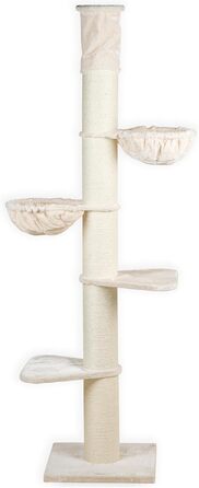 Дряпка для великих котів RHRQuality Maine Coon Tower Plus, до 295 см, стовпи 20 см, кремова