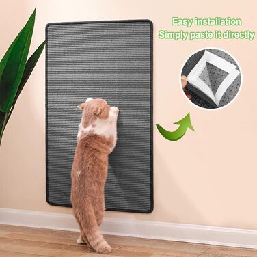 Килимок для дряпання котів на стіну, 2 шт. 25 x 50 см, сизаль, захист меблів