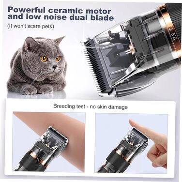 Машинка для стрижки тварин TOYANDONA: акумуляторна, тиха, з LED-підсвічуванням, комплект для грумінгу котів та собак