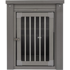 Екологічна будка-стіл для собак New Age Pet Ecoflex, сіра, до 22,7 кг, 75x54x64 см, екологічний матеріал, подвійний замок, легка збірка