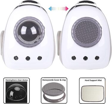 Рюкзак-переноска для котів та інших тварин, до 9 кг, з фронтальною розширенням, прозоре вікно, для великих котів, цуценят, кроликів