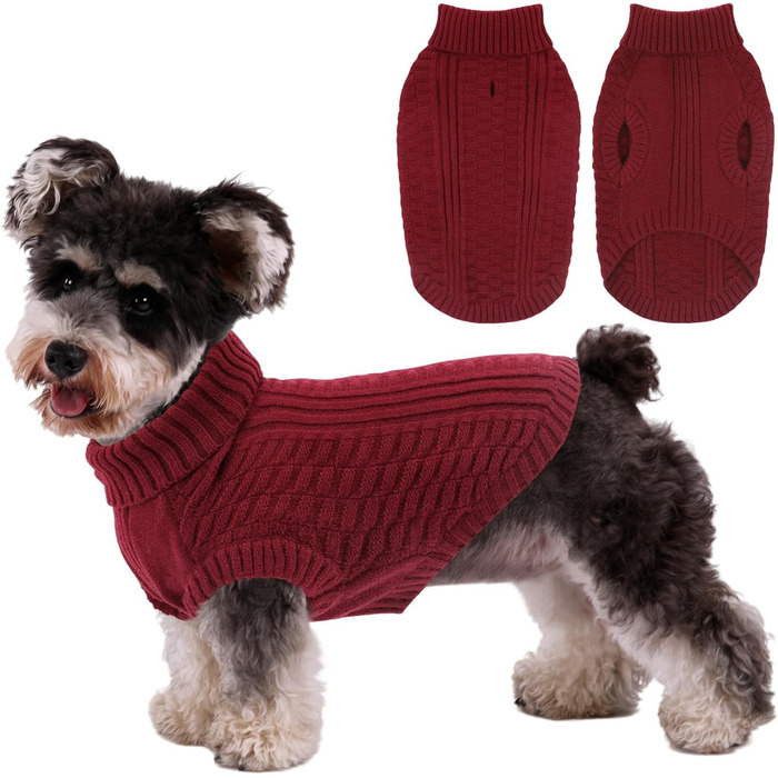 Теплий безрукавний светр для собак Citétoile з коміром-горловиною | М'який фліс, комфортний та дихаючий | Ідеальний для холодної погоди | Червоний, розмір M